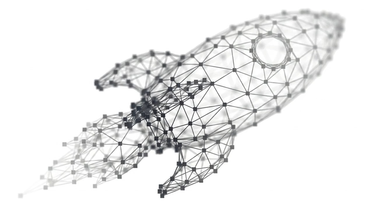 Startende Rakete als Polygon-Netz-Grafik – Go-to-Market
